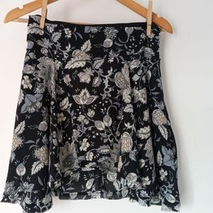 Free People Black and White Floral Mini Skirt